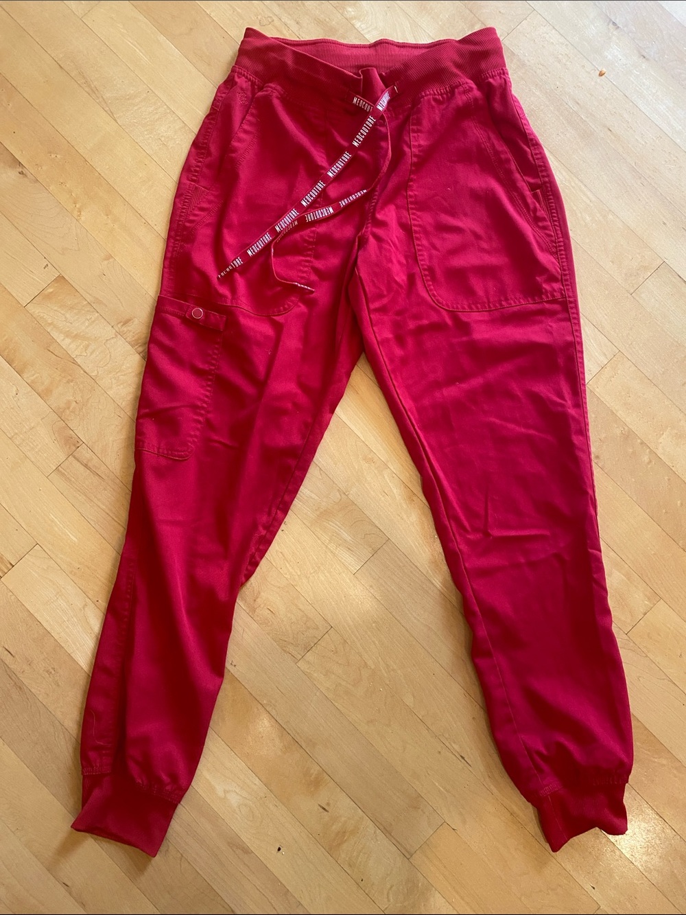 Med Couture Women's Red Jogger Scrub Pants